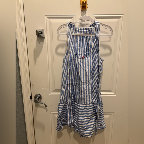 Staud Marlowe Blue and White Dress in Sea Stripe - Picture 4 of 6